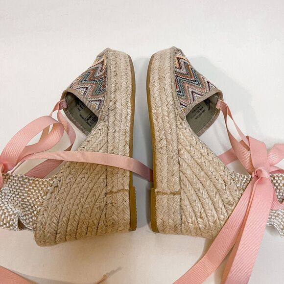 Vidorreta Chevron Colorful Lace Up Espadrilles Size 39 - Picture 7 of 11